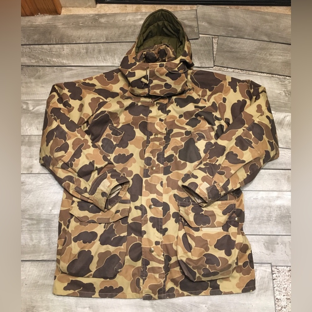 Columbia Camoflauge Duck 3 In 1 Gore-Tex Mens Hunting Jacket Parka Hooded Large